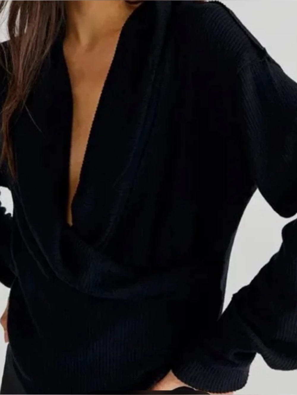 Women’s Black Free People Hold Me Close Size L Sweater